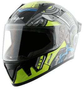 VEGA Bolt Superhero Black Neon Yellow Gloss Helmet
