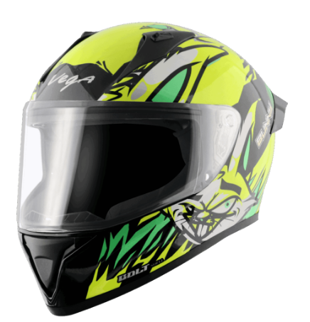 VEGA Bolt Bunny Black Neon Yellow Gloss Helmet