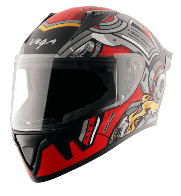 VEGA Bolt Superhero Black Red Dull Helmet